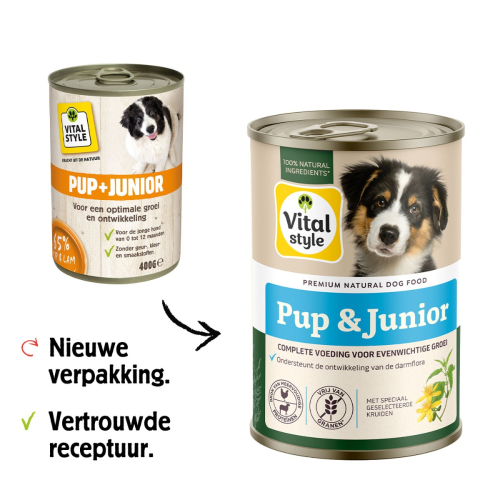 Hond Pup & Junior Natvoer Blik Hond Pup & Junior Natvoer Blik