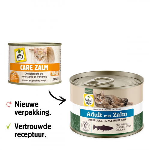 Kat Adult met Zalm Natvoer Blik