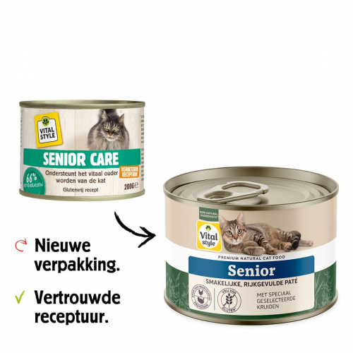 Kat Senior Natvoer Blik