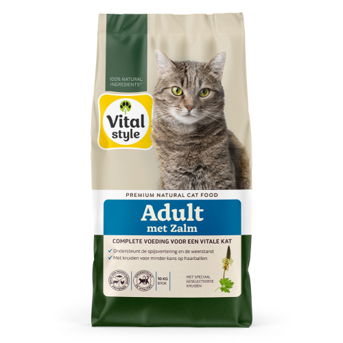 Kat Adult met Zalm Brok