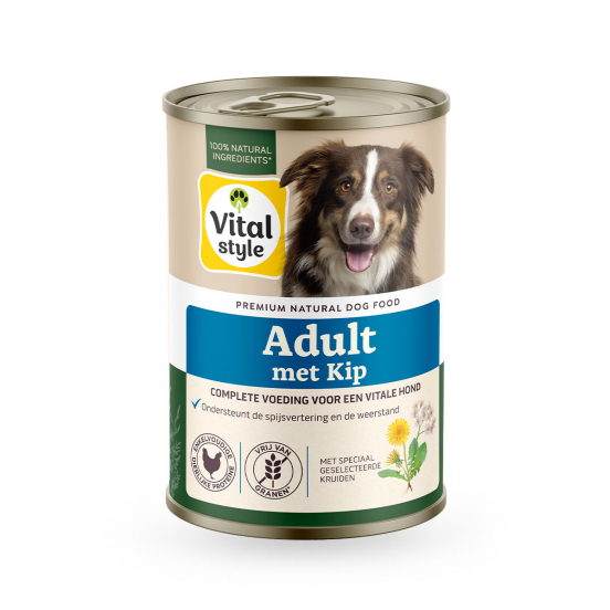 Hond Adult met Kip Natvoer Blik