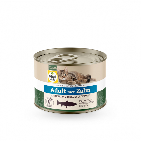 Kat Adult met Zalm Natvoer Blik
