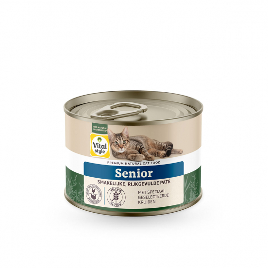 Kat Senior Natvoer Blik